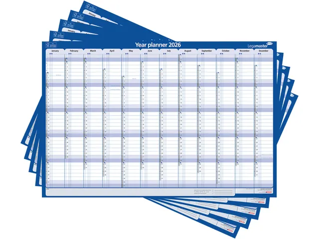 Jaarplanner 2026 Legamaster 1 persoon 90x60cm horizontaal gelamineerd