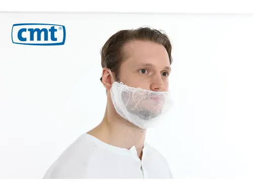 PP non woven baardmasker wit met 1 elastiek 10x100 Stuks