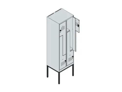 Z-garderobekast,HxBxD 2120x600x500mm,vak B 150/300mm,draaigrendel
