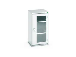 vitrinekast 1000x525x550mm 2xStalen bodem romp RAL7035 front RAL7035