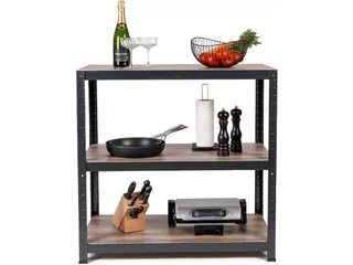 Rek Home Table 175 kg 88x90x45cm 3 Legborden Zwart - 5