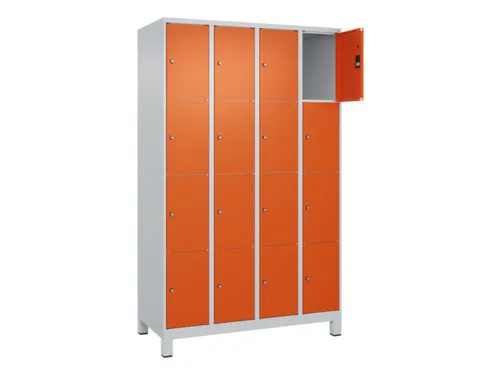 lockerkast,HxBxD 1950x1200x500mm,4x4vakken,vak B 300mm,cil.-slot
