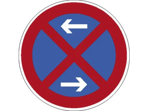 verkeersbord,stopverbod/pijlen,aluminium,Ø 315mm