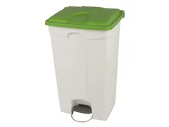 pedaalemmer,1x90l,HxBxD 820x500x412mm,romp PP wit,deksel PP groen