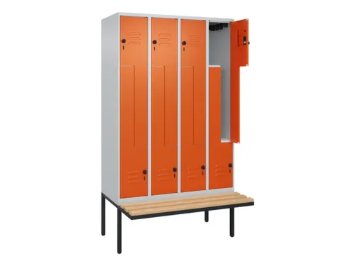 Z-garderobekast,HxBxD 2120x1200x815mm,8vak,vak B 300mm,draaigrendel