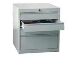 ladekast HxBxD 600x500x600mm 4laden slot RAL7035 front RAL5010