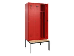 locker met bank,voor scheiding van kleding,HxBxD 2120x900x815mm,3vak