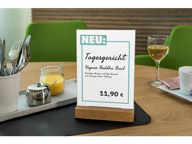 Tafelstandaard Sigel A5 eiken voet helder acryl 1.5mm