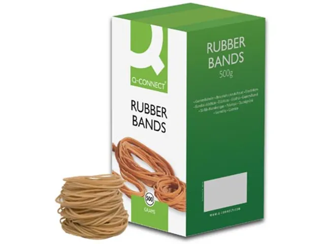 Q-CONNECT elastiek nr. 18 80x1.5mm 500gr 75% natuurrubber
