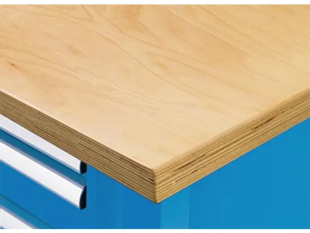 werkbank,HxBxD 840x2000x750mm,multiplexblad,lak RAL5012