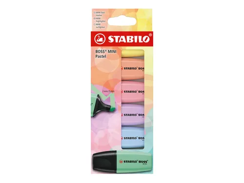 Markeerstift STABILO BOSS mini pastel assorti 6 stuks