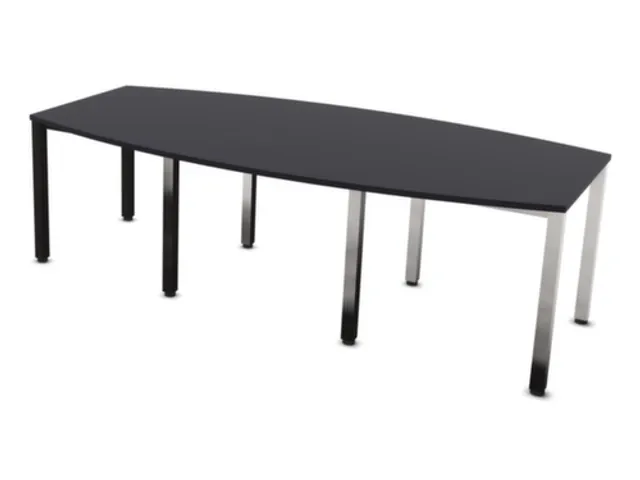 vergadertafel,HxBxD 740x2400x1200mm,vatvormig,CC-zwart