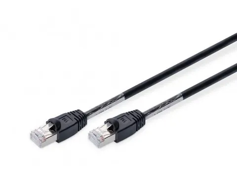 CAT 6 S-FTP buiten patchkabel Cu PE AWG 27/7 1m Buitenmantel PE Zwart