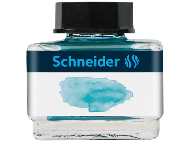 Inktpotje Schneider 15ml pastel Bermuda blauw voor vulpen en rollerbal