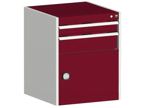 ladekast HxBxD 800x650x650mm 2laden RAL7035 front RAL3004