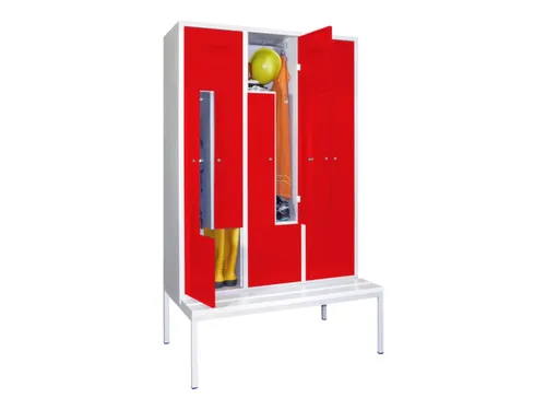 Z-garderobekast,HxBxD 2100x1200x800mm,RAL7035,front RAL3000