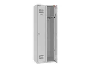 lockerkast,HxBxD 1800x600x500mm,2vak,draaigrendel,sokkel,romp RAL7035 - 1