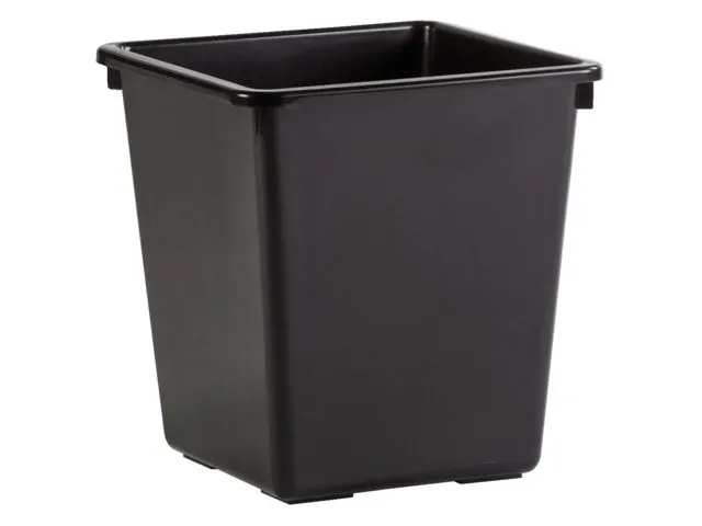 Corbeille à Papier Synthétique Carrée Conique 27 Litres Noir