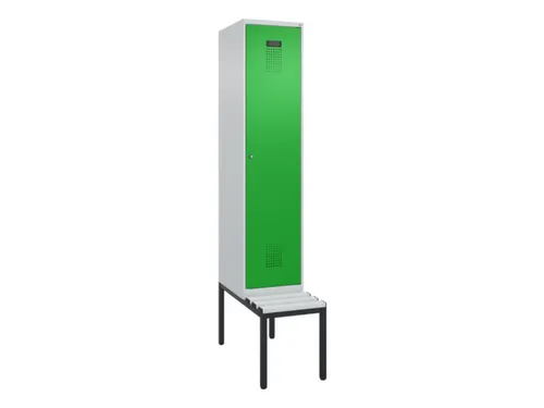 locker met bank,HxBxD 2120x400x815mm,1vak,vak B 400mm,cilinderslot
