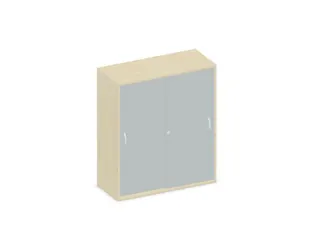 Schuifdeurkast 1150x1000x430mm Romp Esdoorn Decor Front Lichtgrijs - 1