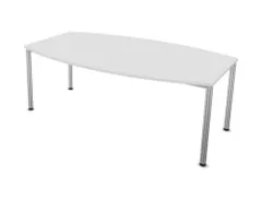 vergadertafel HxBxD 74x200x120cm vatvormig Bl-wit alu