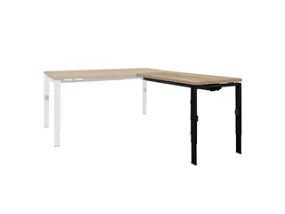 Bureau Linesto N4 aanbouwtafel 120x60cm honey castello 25mm zwart - 1