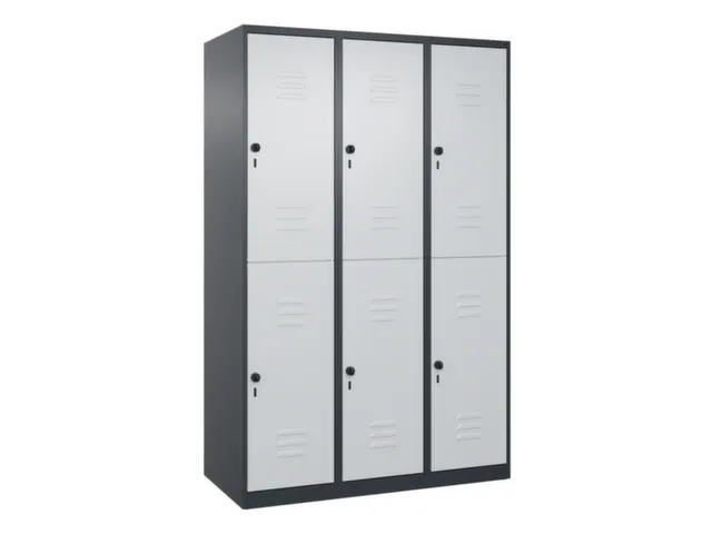 dubbeldekse locker,HxBxD 1850x1200x500mm,3x2vak.,vak B 400mm