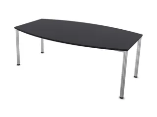 vergadertafel,HxBxD 740x2000x1200mm,vatvormig,CC-zwart - 3
