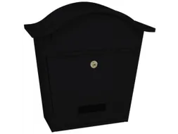 muurbrievenbus,staal,zwart,HxBxD 370x362x133mm,inworp/uitname voor