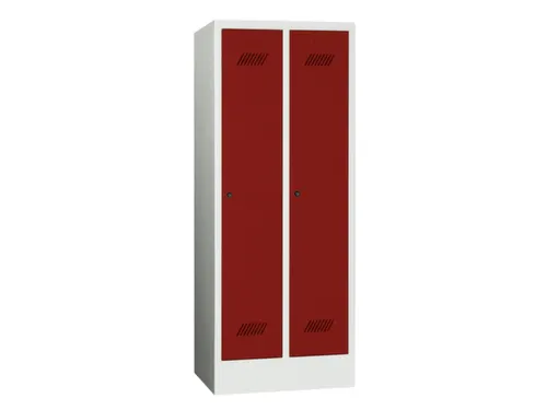 lockerkast v. kinderen,HxBxD 1600x630x500mm,2vak,RAL7035,front RAL3000
