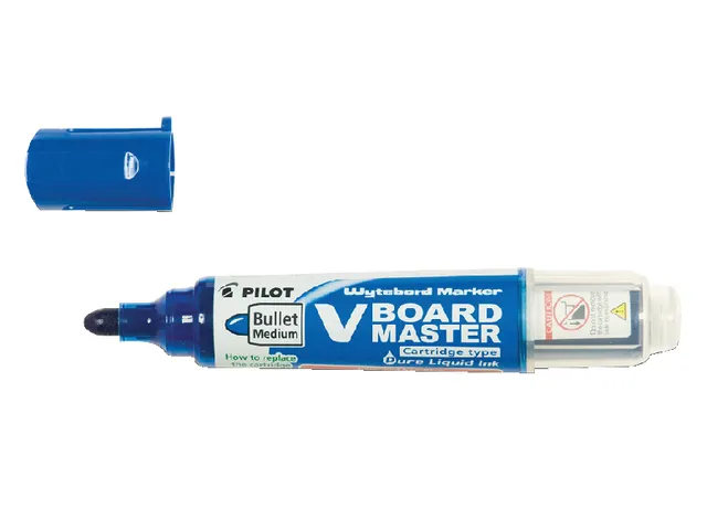 Whiteboardmarker Pilot V-Board Master Begreen Rond Medium Punt Blauw