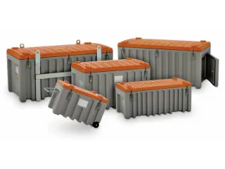 Opbergbox 750L H X B X D 800X 1700X 860Mm Kraanbaar Grijs/oranje - 2