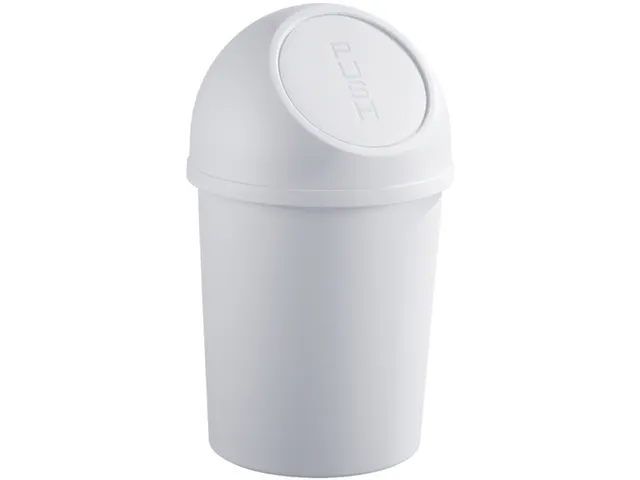 afvalbak,13l,HxØ 490x253mm,romp PP lichtgrijs,deksel PP lichtgrijs