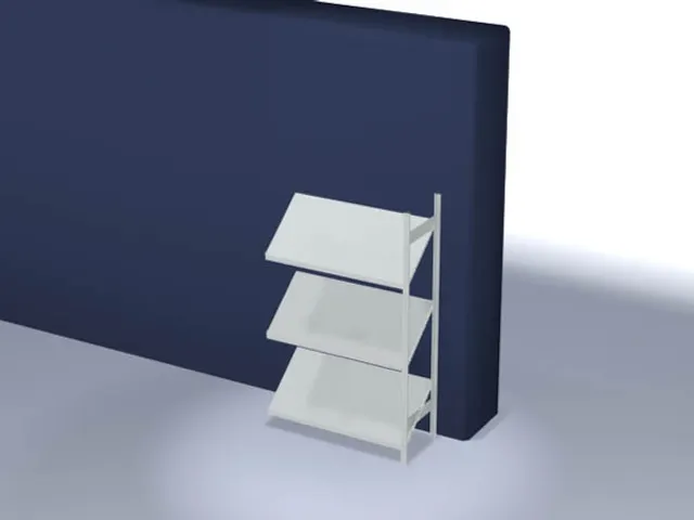 Inhaakstelling Aanbouwveld Hxbxd 2000x1306x535mm 3legborden Schuin