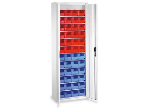 Stellingkast Staalplaat 1980x700x300mm 11 Legborden 48 Magazijnbakken