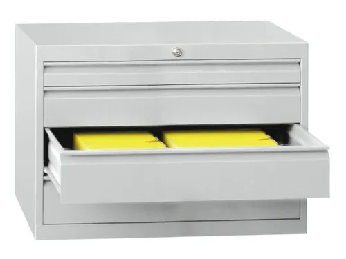 ladekast HxBxD 600x1023x600mm 4laden slot RAL7035 front RAL5012