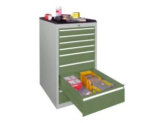 ladekast HxBxD 1000x500x600mm 8laden slot RAL7035 front RAL6011 - 2