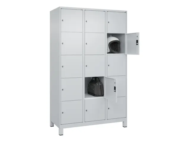 lockerkast,HxBxD 1950x1200x500mm,3x5vakken,vak B 400mm,cil.-slot