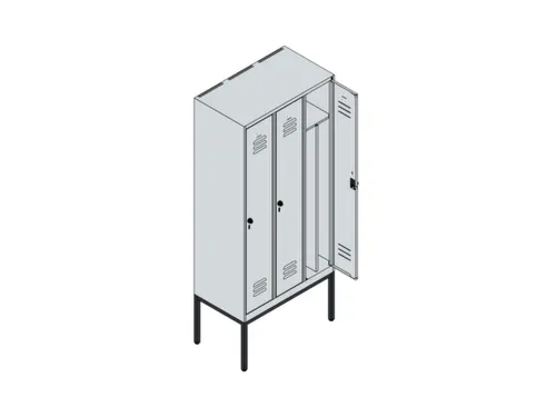 locker voor scheiding van kleding,HxBxD 2120x900x500mm,3vak