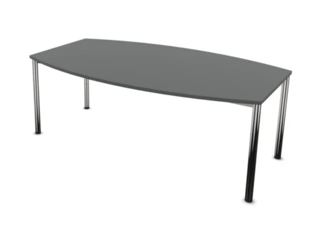 vergadertafel,HxBxD 740x2000x1200mm,vatvormig,MS-donkergrijs