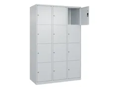 lockerkast,HxBxD 1850x1200x500mm,3x4vakken,vak B 400mm,cil.-slot