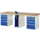werkbank,HxBxD 890x2500x900mm,beukblad,draagverm. 750kg,3containers