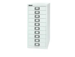 kantoor-ladekast HxBxD 590x279x380mm 10 laden romp verkeerswit staal