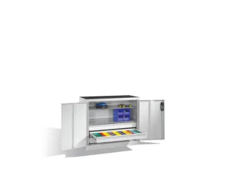 grootvolumekast met openslaande deuren,romp RAL7035,front RAL7035 - 1