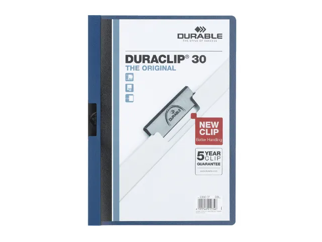 Klemmap Durable Duraclip A4 3mm 30 vellen blauw