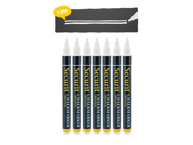 Krijtstift Securit Sma-100 Rond 1-2mm Wit 7 Stuks