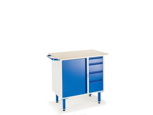 Werkbank,Multiplexblad,Draagverm. 400Kg,4Voeten,Uitrusting: 4Laden
