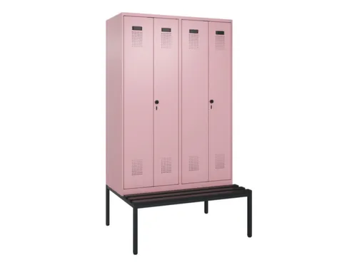PBM-locker met bank,HxBxD 2120x1200x815mm,4vak,vak B 300mm