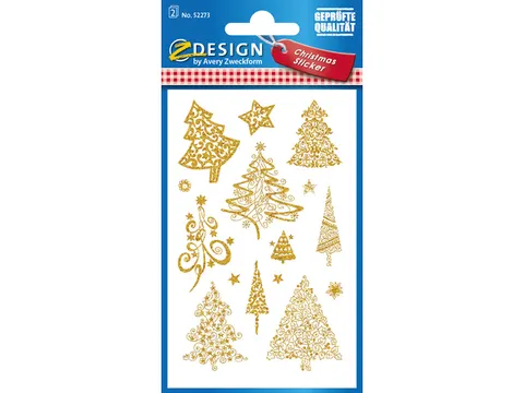 Etiket Z-design Christmas kerstbomen - 2 vel
