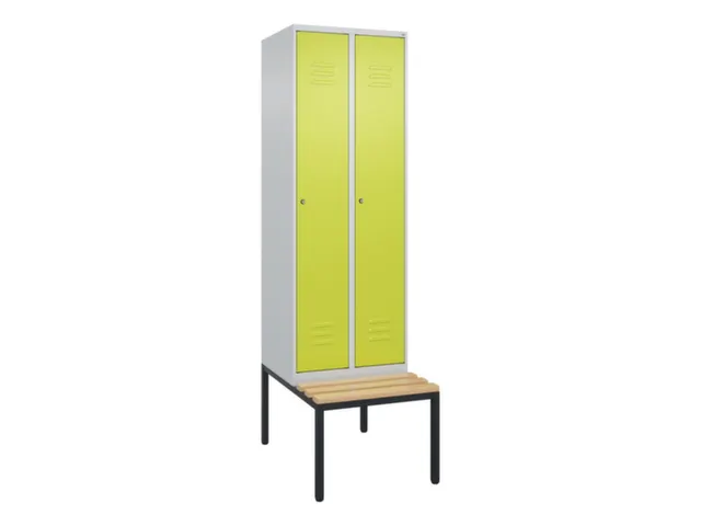 locker met bank,HxBxD 2120x600x815mm,2vak,vak B 300mm,cil.-slot